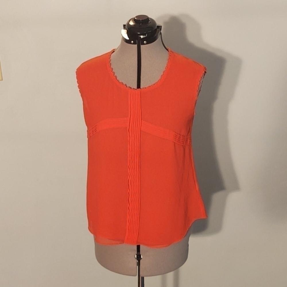 E (Hanger) M Orange Sleeveless Shirt Sz M